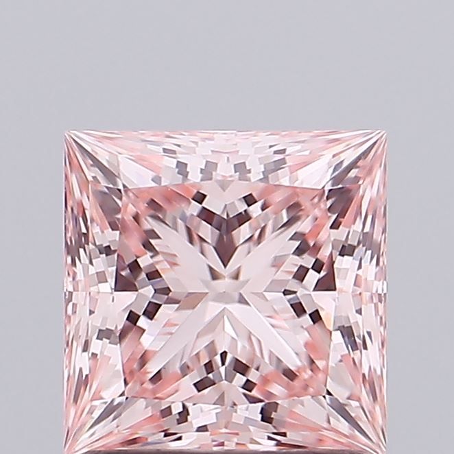 Lab-Grown Princess Diamond - 1.1 Carats, Fancy Intense Pink Color, VVS2 Clarity - Certified by IGI - Report Number: LG665401722