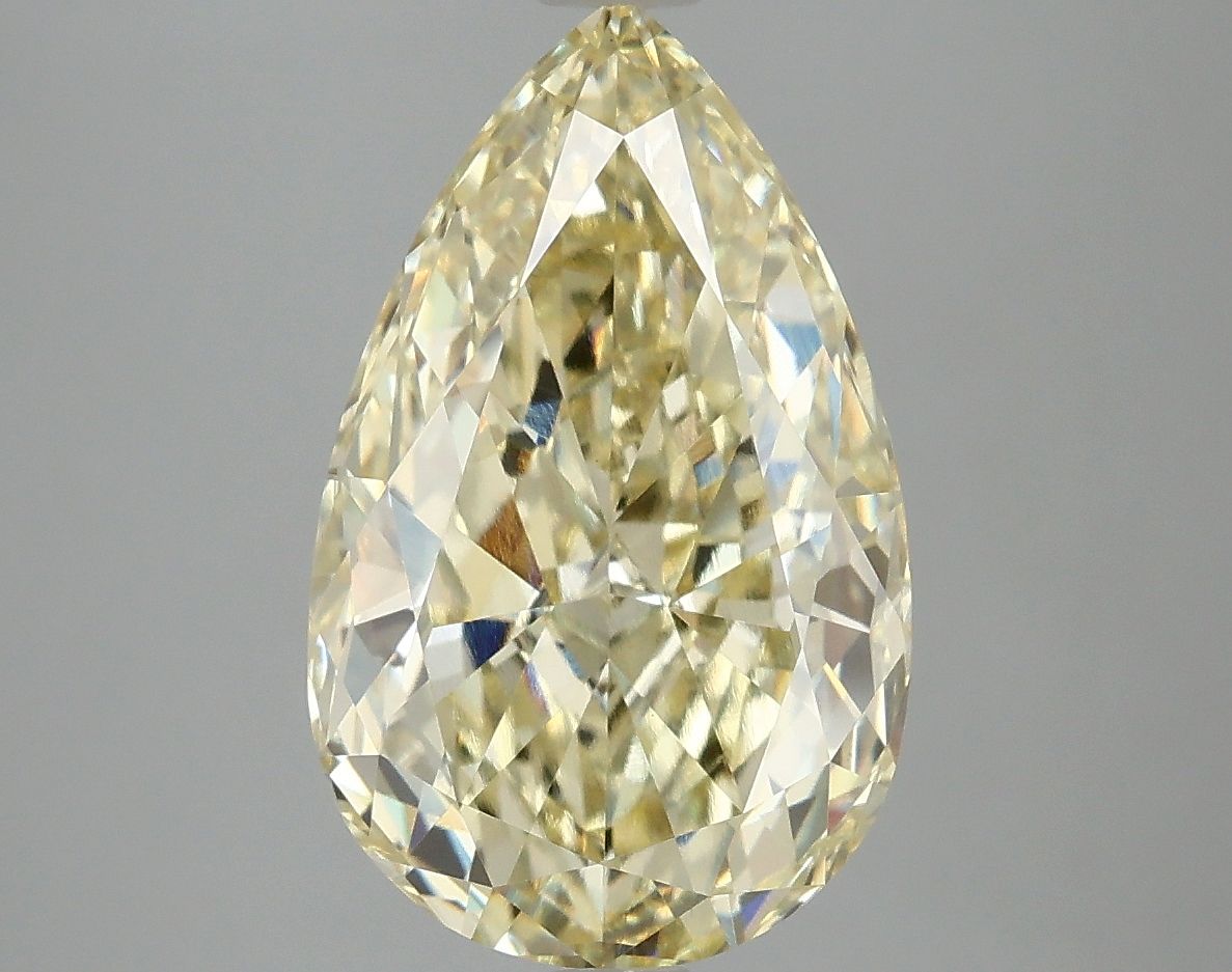 Lab-Grown Pear Diamond - 4.78 Carats, Fancy Yellow Color, VVS2 Clarity - Certified by IGI - Report Number: LG668428141