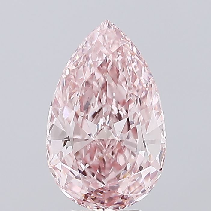 Lab-Grown Pear Diamond - 4.55 Carats, Fancy Intense Pink Color, VS1 Clarity - Certified by IGI - Report Number: LG645490189