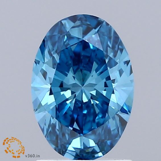 Lab-Grown Oval Diamond - 1.02 Carats, Fancy Vivid Blue Color, VS1 Clarity - Certified by IGI - Report Number: LG671484887