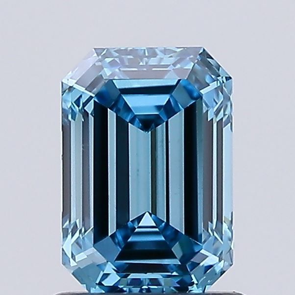 Lab-Grown Emerald Diamond - 1.03 Carats, Fancy Vivid Blue Color, VVS2 Clarity - Certified by IGI - Report Number: LG679514033