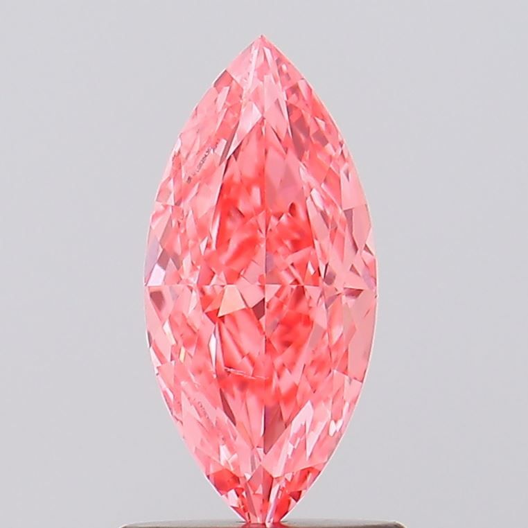 Lab-Grown Marquise Diamond - 1.01 Carats, Fancy Vivid Pink Color, VS2 Clarity - Certified by IGI - Report Number: LG628436243