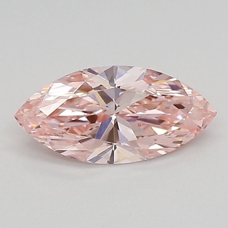 Lab-Grown Marquise Diamond - 0.66 Carats, Fancy Intense Pink Color, VVS2 Clarity - Certified by IGI - Report Number: LG683527378