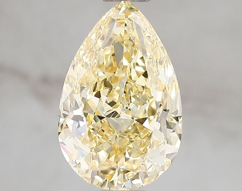 Lab-Grown Pear Diamond - 2.6 Carats, Fancy Intense Yellow Color, VS1 Clarity - Certified by IGI - Report Number: LG671493228
