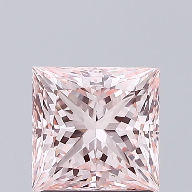 Lab-Grown Princess Diamond - 1.55 Carats, Fancy Pink Color, VS1 Clarity - Certified by IGI - Report Number: LG647475692