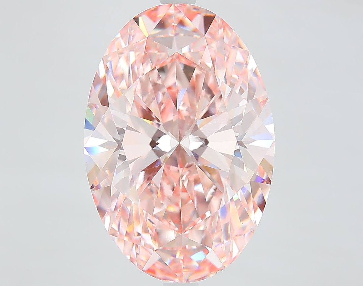 Lab-Grown Oval Diamond - 8.16 Carats, Fancy Intense Pink Color, VVS2 Clarity - Certified by IGI - Report Number: LG619440845