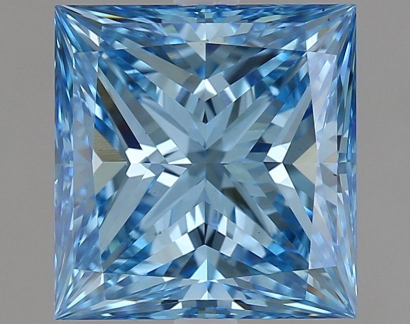 Lab-Grown Princess Diamond - 1.51 Carats, Fancy Vivid Blue Color, VS1 Clarity - Certified by IGI - Report Number: LG621455918