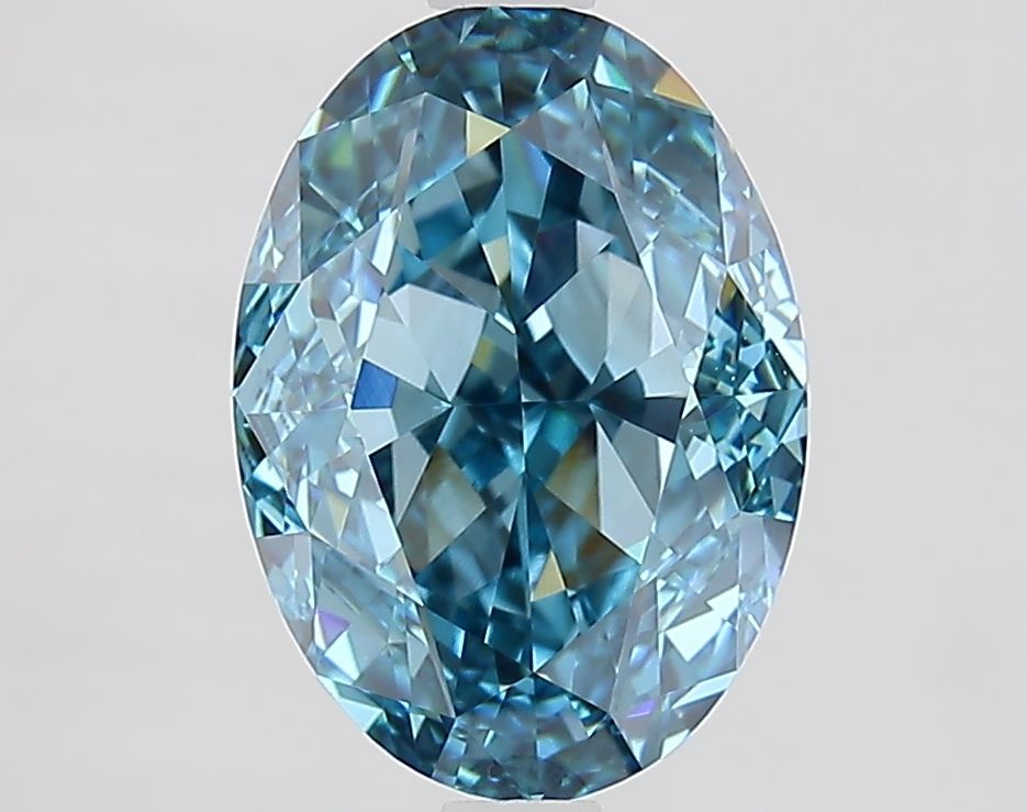 Lab-Grown Oval Diamond - 3.01 Carats, Fancy Vivid Blue Color, VVS2 Clarity - Certified by IGI - Report Number: LG681516423