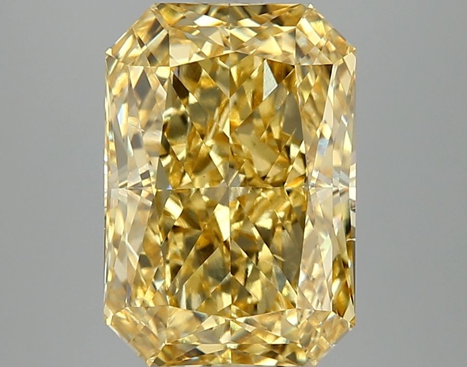 Lab-Grown Radiant Diamond - 4.89 Carats, Fancy Vivid Yellow Color, VS1 Clarity - Certified by IGI - Report Number: LG658479946