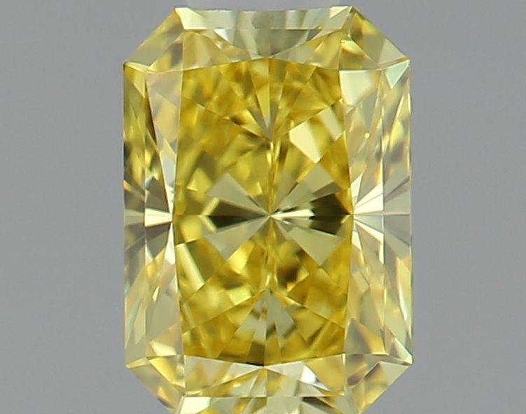 Lab-Grown Radiant Diamond - 0.52 Carats, Fancy Vivid Yellow Color, VVS1 Clarity - Certified by IGI - Report Number: LG634488992