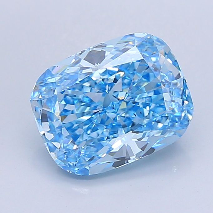 Lab-Grown Cushion Diamond - 4.56 Carats, Fancy Vivid Blue Color, VS2 Clarity - Certified by IGI - Report Number: LG652436857
