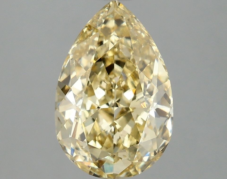 Lab-Grown Pear Diamond - 3.02 Carats, Fancy Intense Yellow Color, VS2 Clarity - Certified by IGI - Report Number: LG660418721