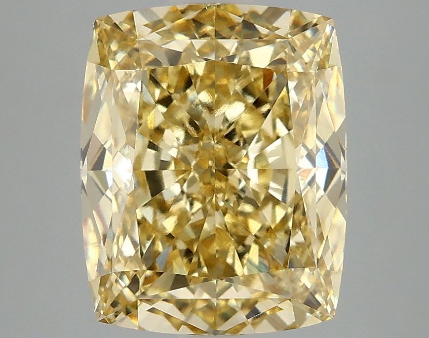 Lab-Grown Cushion Diamond - 4.1 Carats, Fancy Intense Yellow Color, VS1 Clarity - Certified by IGI - Report Number: LG680520052