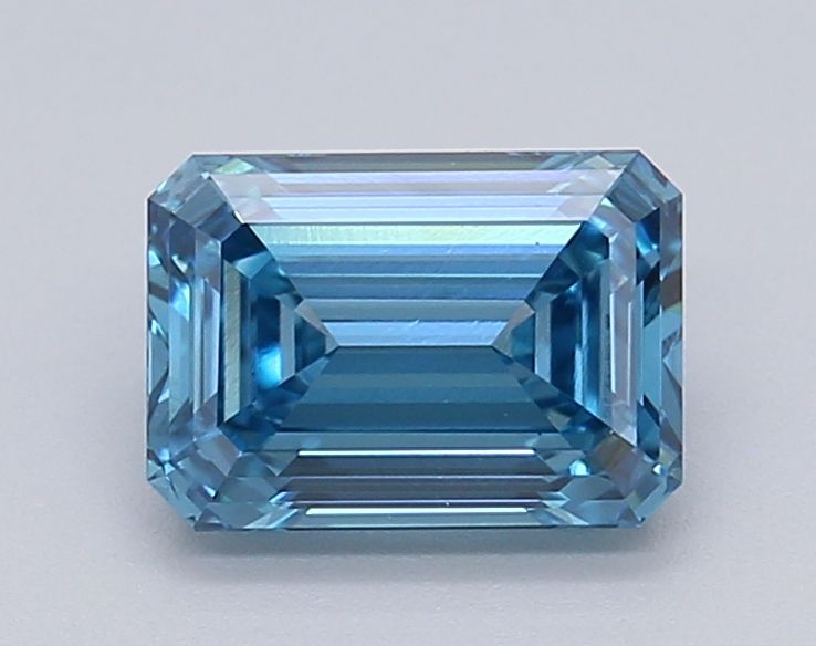 Lab-Grown Emerald Diamond - 1.05 Carats, Fancy Vivid Blue Color, VS1 Clarity - Certified by IGI - Report Number: LG611390210
