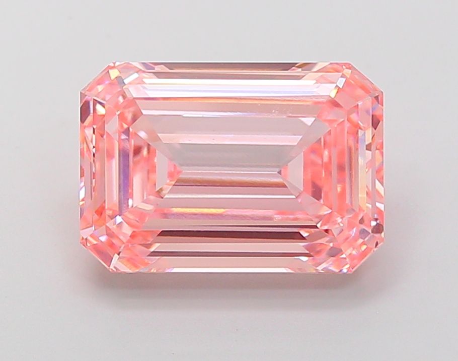 Lab-Grown Emerald Diamond - 7.03 Carats, Fancy Intense Pink Color, VS1 Clarity - Certified by IGI - Report Number: LG681572125