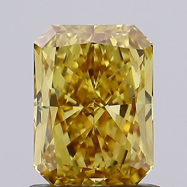 Lab-Grown Radiant Diamond - 1.0 Carats, Fancy Brownish Yellow Color, VS1 Clarity - Certified by IGI - Report Number: LG593370206