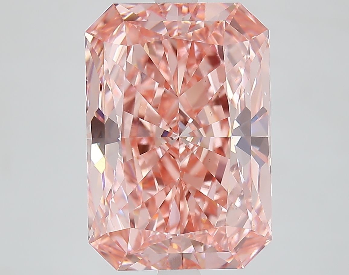Lab-Grown Radiant Diamond - 6.21 Carats, Fancy Vivid Pink Color, VS1 Clarity - Certified by IGI - Report Number: LG668464747