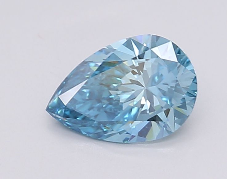 Lab-Grown Pear Diamond - 1.02 Carats, Fancy Vivid Blue Color, VVS2 Clarity - Certified by IGI - Report Number: LG595381307