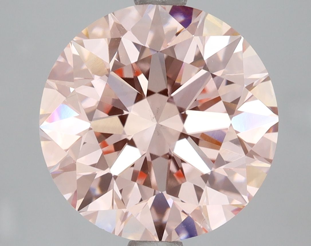 Lab-Grown Round Diamond - 4.01 Carats, Fancy Intense Pink Color, VS1 Clarity - Certified by IGI - Report Number: LG636418670