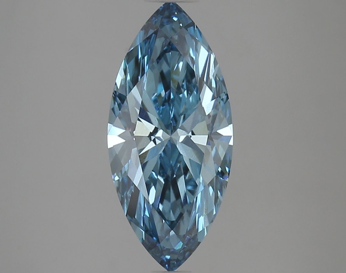 Lab-Grown Marquise Diamond - 2.37 Carats, Fancy Vivid Blue Color, VS1 Clarity - Certified by IGI - Report Number: LG621451380