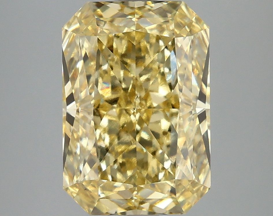 Lab-Grown Radiant Diamond - 4.02 Carats, Fancy Intense Yellow Color, VS2 Clarity - Certified by IGI - Report Number: LG665414898