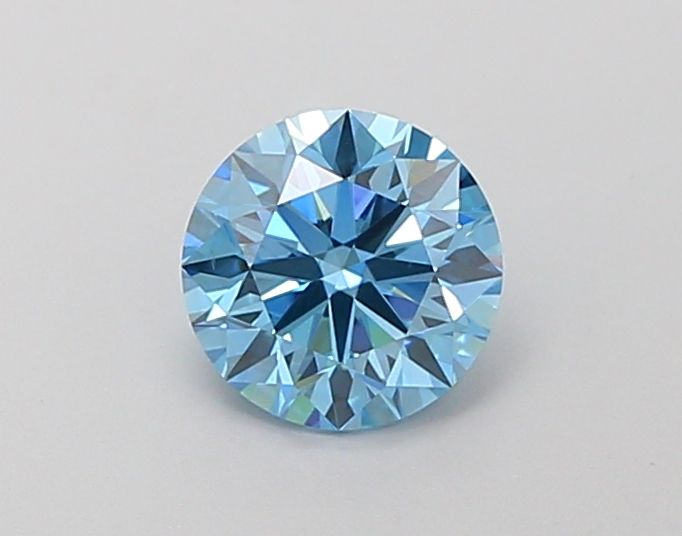 Lab-Grown Round Diamond - 0.85 Carats, Fancy Vivid Blue Color, VS2 Clarity - Certified by IGI - Report Number: LG662478630