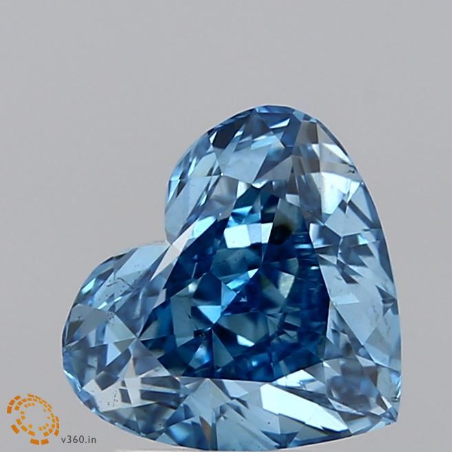 Lab-Grown Heart Diamond - 2.01 Carats, Fancy Vivid Blue Color, VS2 Clarity - Certified by IGI - Report Number: LG613390034