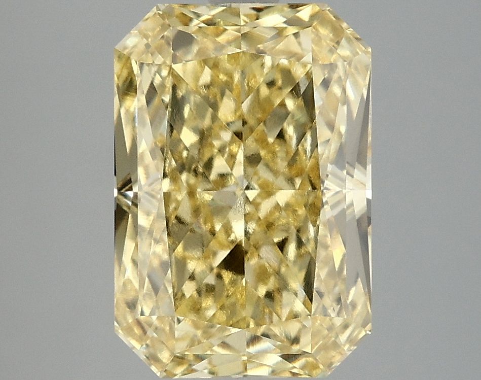 Lab-Grown Radiant Diamond - 4.06 Carats, Fancy Vivid Yellow Color, VVS2 Clarity - Certified by IGI - Report Number: LG691579346