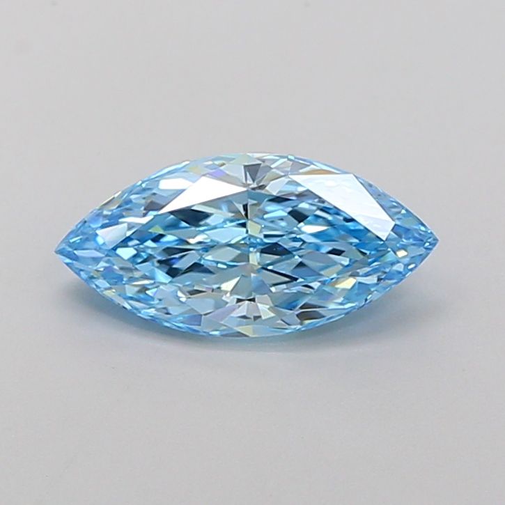 Lab-Grown Marquise Diamond - 1.23 Carats, Fancy Vivid Blue Color, VS1 Clarity - Certified by IGI - Report Number: LG689558815