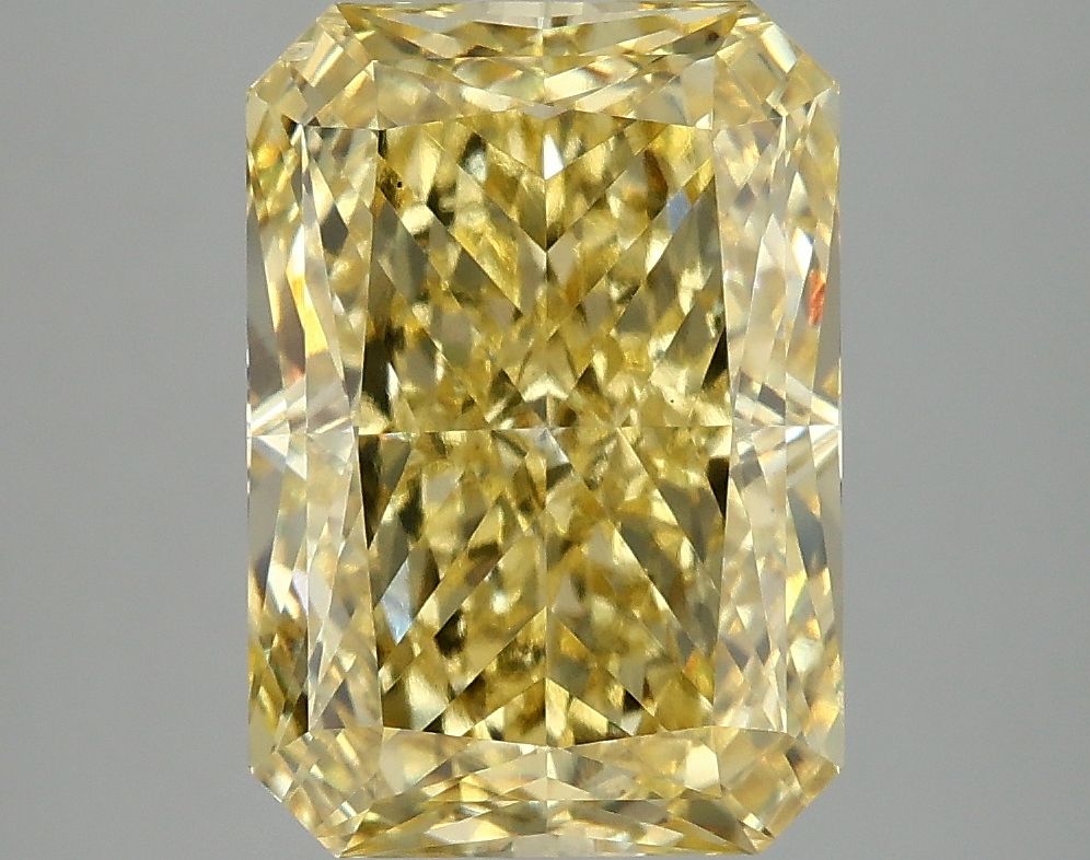 Lab-Grown Radiant Diamond - 5.08 Carats, Fancy Vivid Yellow Color, VS2 Clarity - Certified by IGI - Report Number: LG677567772