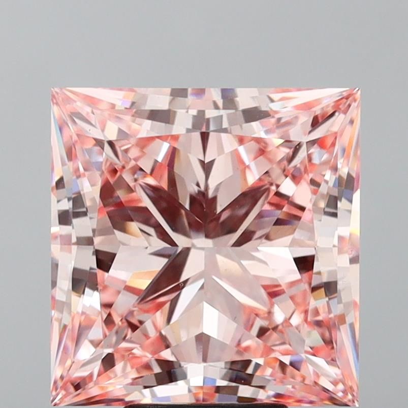 Lab-Grown Princess Diamond - 8.0 Carats, Fancy Intense Pink Color, VS1 Clarity - Certified by IGI - Report Number: LG635485888