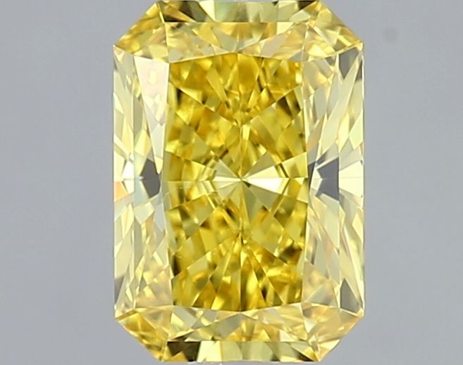 Lab-Grown Radiant Diamond - 1.02 Carats, Fancy Vivid Yellow Color, VVS1 Clarity - Certified by IGI - Report Number: LG671462972