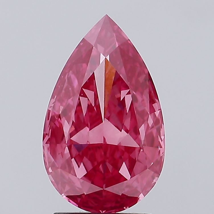 Lab-Grown Pear Diamond - 2.53 Carats, Fancy Vivid Pink Color, VS2 Clarity - Certified by IGI - Report Number: LG679516667