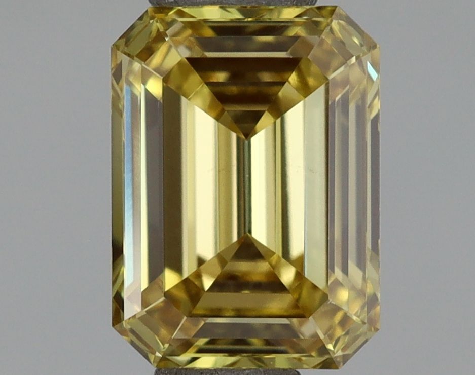 Lab-Grown Emerald Diamond - 1.01 Carats, Fancy Intense Yellow Color, VVS2 Clarity - Certified by IGI - Report Number: LG654408692