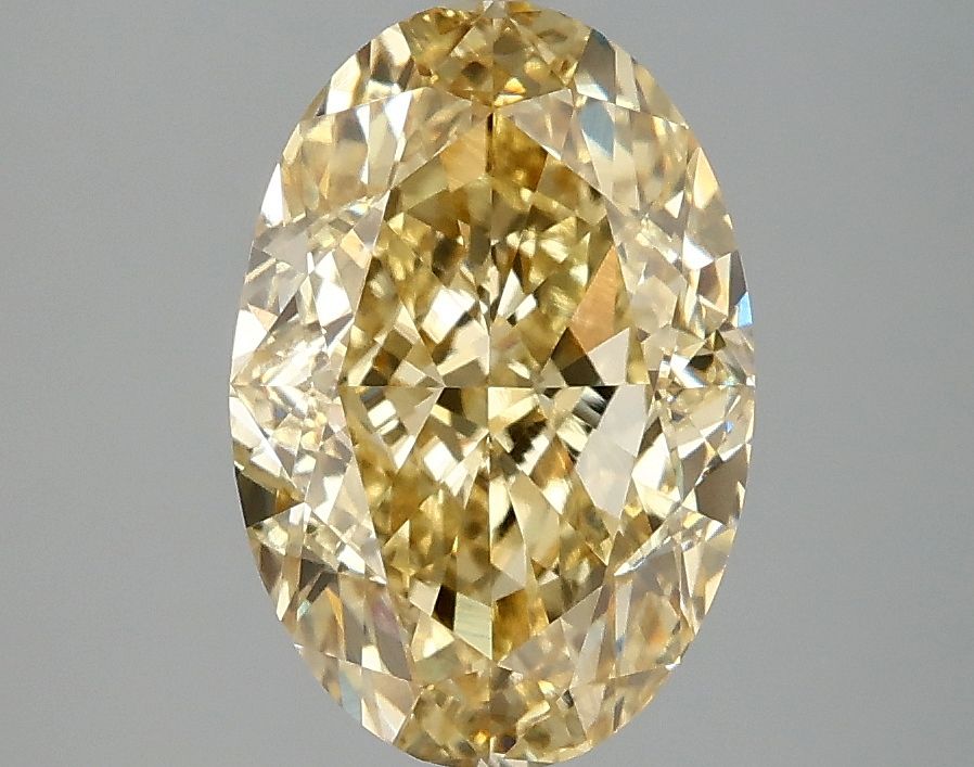 Lab-Grown Oval Diamond - 3.06 Carats, Fancy Vivid Yellow Color, VVS2 Clarity - Certified by IGI - Report Number: LG671440714