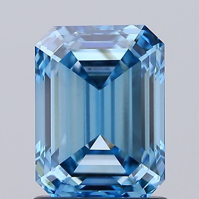 Lab-Grown Emerald Diamond - 1.54 Carats, Fancy Vivid Blue Color, VS1 Clarity - Certified by IGI - Report Number: LG572331989
