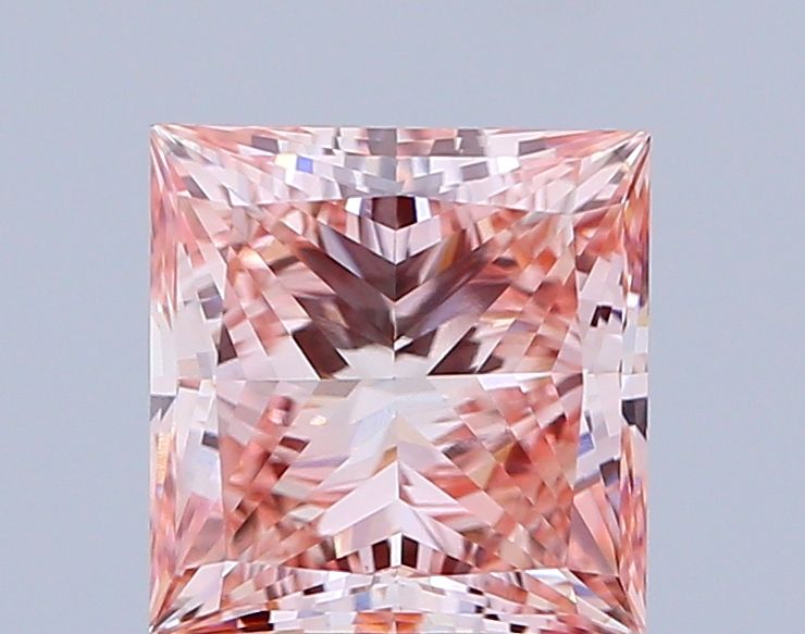 Lab-Grown Princess Diamond - 2.53 Carats, Fancy Intense Pink Color, VS1 Clarity - Certified by IGI - Report Number: LG649417084