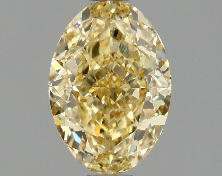 Lab-Grown Oval Diamond - 1.56 Carats, Fancy Vivid Yellow Color, VVS2 Clarity - Certified by IGI - Report Number: LG674503511