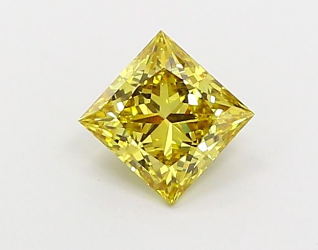 Lab-Grown Princess Diamond - 1.07 Carats, Fancy Vivid Yellow Color, VVS2 Clarity - Certified by IGI - Report Number: LG686502627