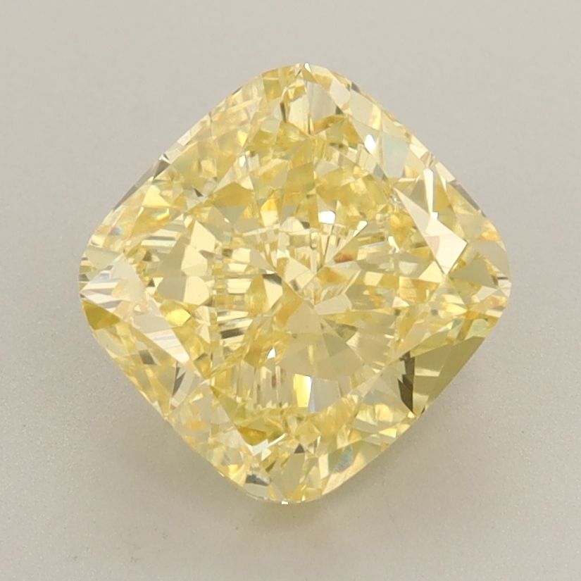 Lab-Grown Cushion Diamond - 2.51 Carats, Fancy Vivid Yellow Color, VVS2 Clarity - Certified by IGI - Report Number: LG648450033
