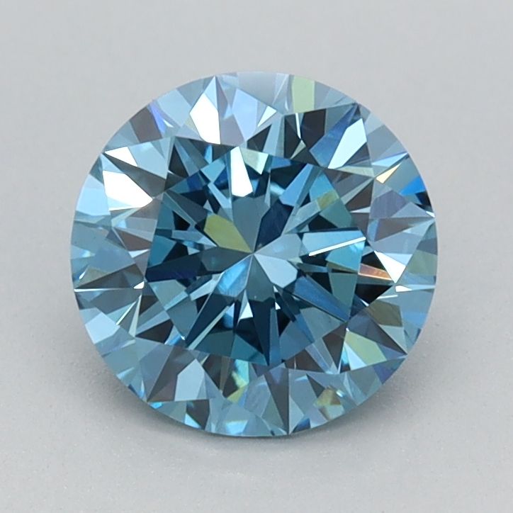 Lab-Grown Round Diamond - 0.9 Carats, Fancy Vivid Blue Color, VVS2 Clarity - Certified by IGI - Report Number: LG670423620