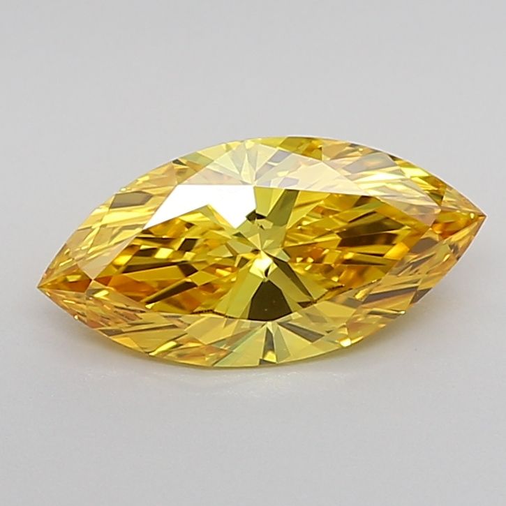 Lab-Grown Marquise Diamond - 1.53 Carats, Fancy Vivid Yellow Color, VVS2 Clarity - Certified by IGI - Report Number: LG626470552