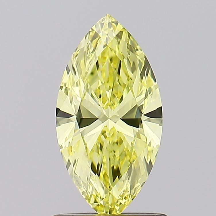 Lab-Grown Marquise Diamond - 1.01 Carats, Fancy Intense Yellow Color, VVS2 Clarity - Certified by IGI - Report Number: LG547271327