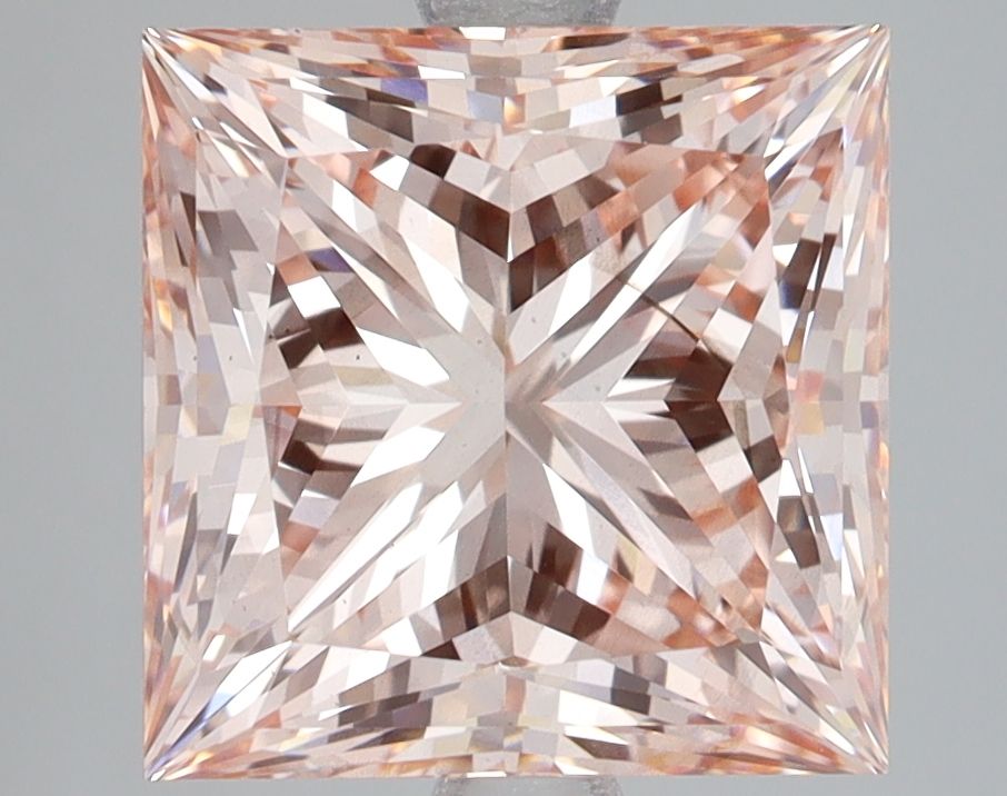 Lab-Grown Princess Diamond - 5.03 Carats, Fancy Intense Pink Color, SI1 Clarity - Certified by IGI - Report Number: LG687586806