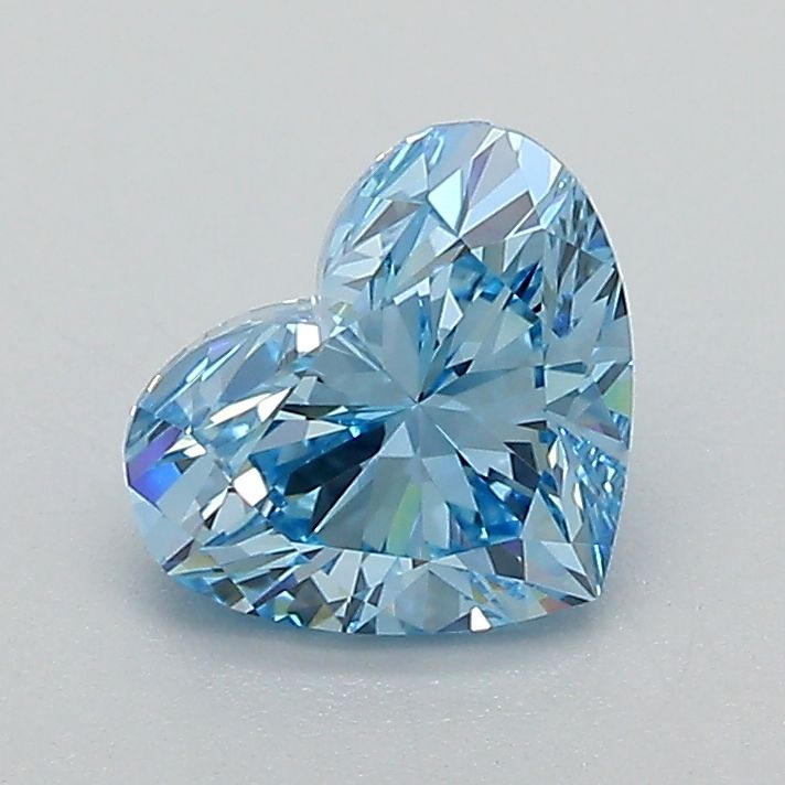 Lab-Grown Heart Diamond - 1.1 Carats, Fancy Vivid Blue Color, VVS2 Clarity - Certified by IGI - Report Number: LG651494377