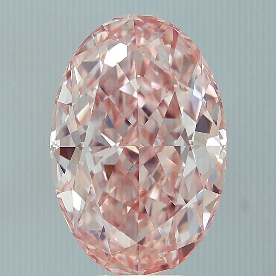 Lab-Grown Oval Diamond - 8.17 Carats, Fancy Vivid Pink Color, VS1 Clarity - Certified by IGI - Report Number: LG659437051
