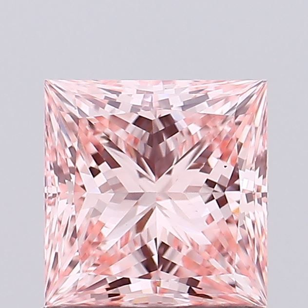 Lab-Grown Princess Diamond - 1.14 Carats, Fancy Intense Pink Color, VS1 Clarity - Certified by IGI - Report Number: LG655417736