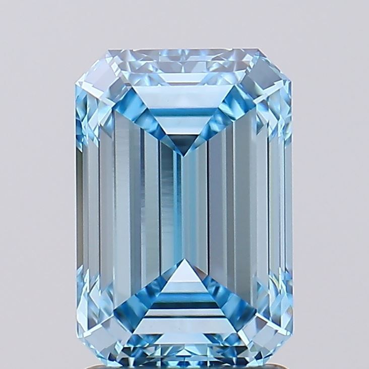 Lab-Grown Emerald Diamond - 2.01 Carats, Fancy Intense Blue Color, VVS2 Clarity - Certified by IGI - Report Number: LG627423513