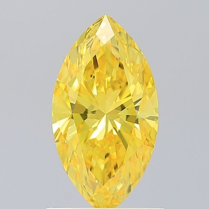 Lab-Grown Marquise Diamond - 1.01 Carats, Fancy Vivid Yellow Color, VS1 Clarity - Certified by IGI - Report Number: LG646470373