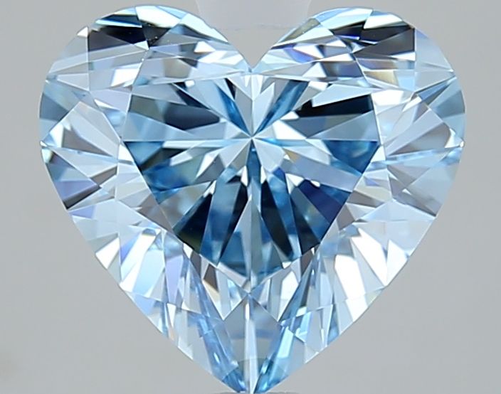 Lab-Grown Heart Diamond - 2.01 Carats, Fancy Vivid Blue Color, VVS1 Clarity - Certified by IGI - Report Number: LG656496791